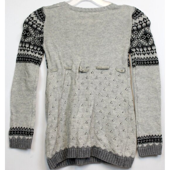 VTG Y2K Limited Too Arctic Nordic Grey Sweater sz 7 NWT Girls Bow Sparkle Winter - Picture 4 of 5